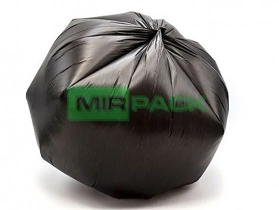 Пакеты для мусора 30 л, 12 мкм, ПНД, черные, в рулоне 20 шт, 50х60 см, особопрочные, MIRPACK - Вид 2